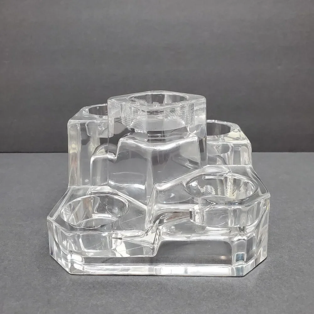 Partylite‎ Clear Glass Tiered Geometric 5-Light Votive Tea Light Candle Holder - Picture 3 of 7